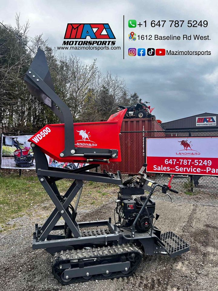 500kg Tracked Power Wheelbarrow – 10HP Gas Dumper | Landward WD500