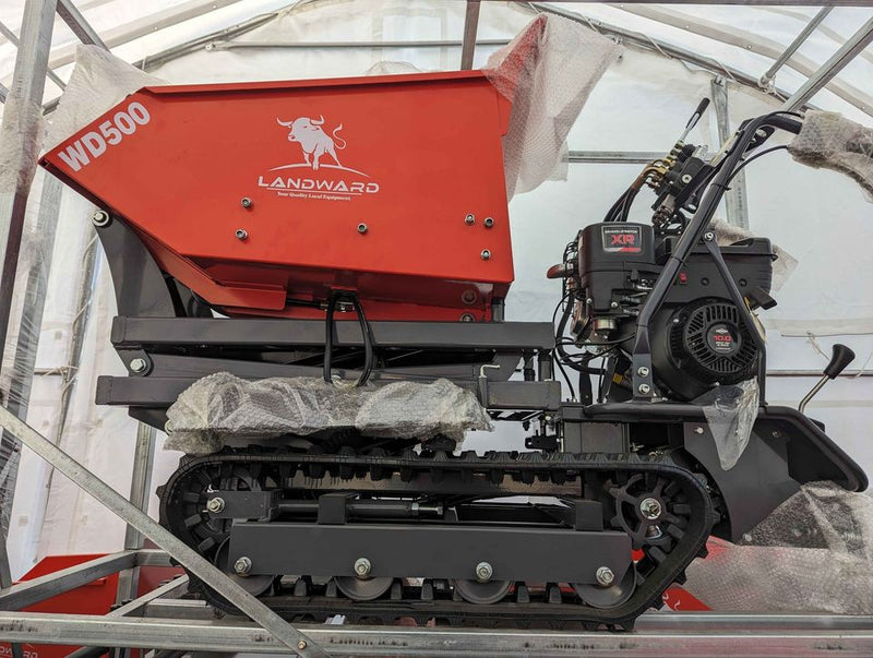 500kg Tracked Power Wheelbarrow – 10HP Gas Dumper | Landward WD500