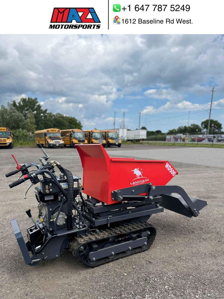 500kg Tracked Power Wheelbarrow – 10HP Gas Dumper | Landward WD500