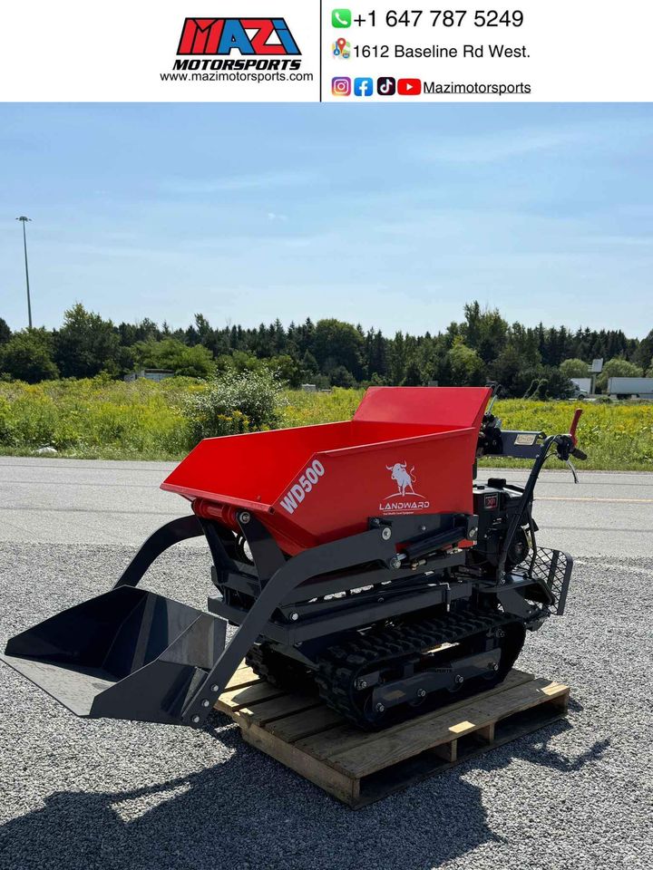 500kg Tracked Power Wheelbarrow – 10HP Gas Dumper | Landward WD500