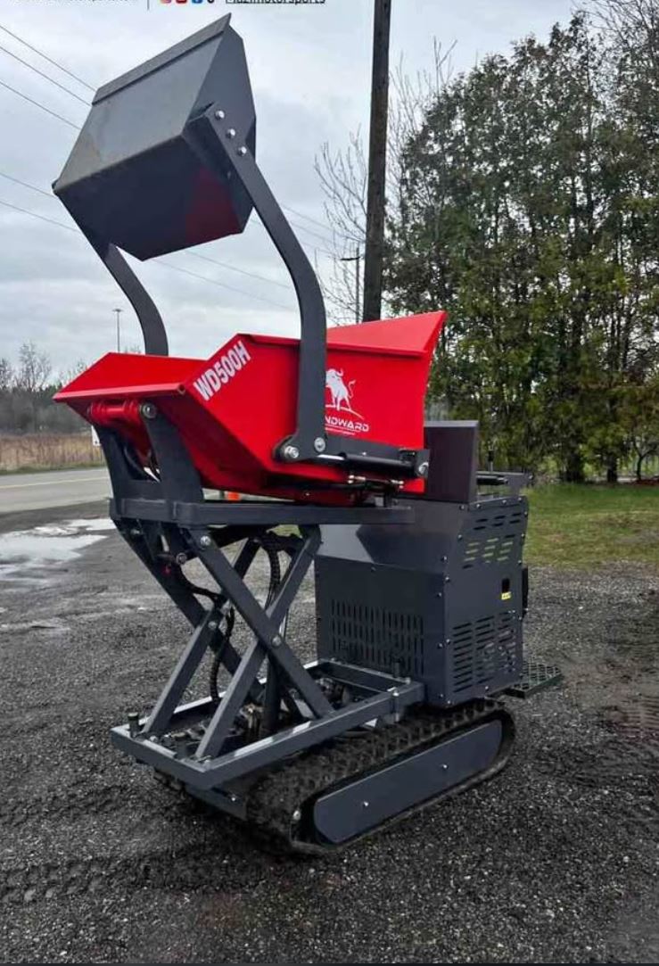 500kg Hydraulic Tracked Power Wheelbarrow – 10HP Gas High Lift | Landward WD500H