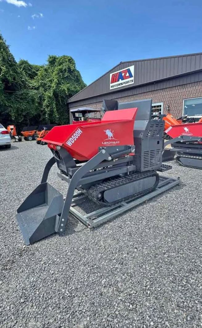 500kg Hydraulic Tracked Power Wheelbarrow – 10HP Gas High Lift | Landward WD500H