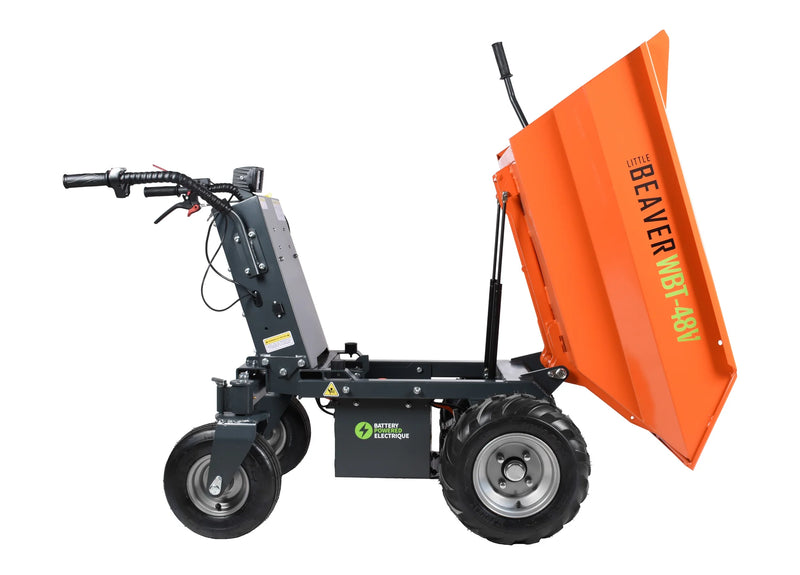 Electric Power Wheelbarrow – 1100lb Battery Mini Dumper (48V) | MAZI E50