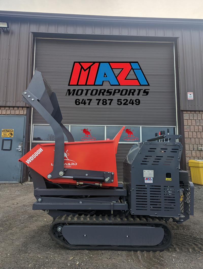 500kg Hydraulic Tracked Power Wheelbarrow – 10HP Gas High Lift | Landward WD500H
