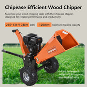 Chipease D1500E 420cc wood chipper with 120mm chipping capacity