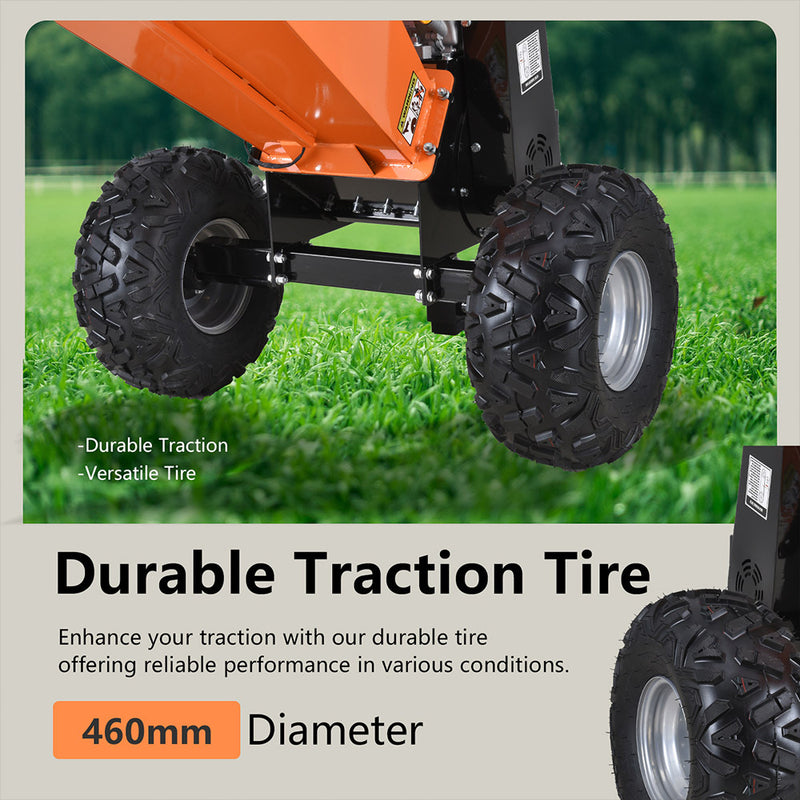 Chipease D1500E wood chipper with 460mm all terrain tires