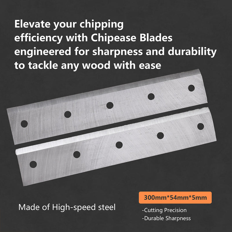 Chipease D1500E wood chipper blades made of A8 high speed steel 300x54x5mm
