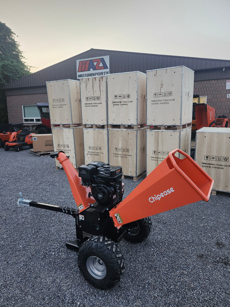 Chipease D1500E 15HP wood chipper with discharge chute at Mazi Motors Ontario