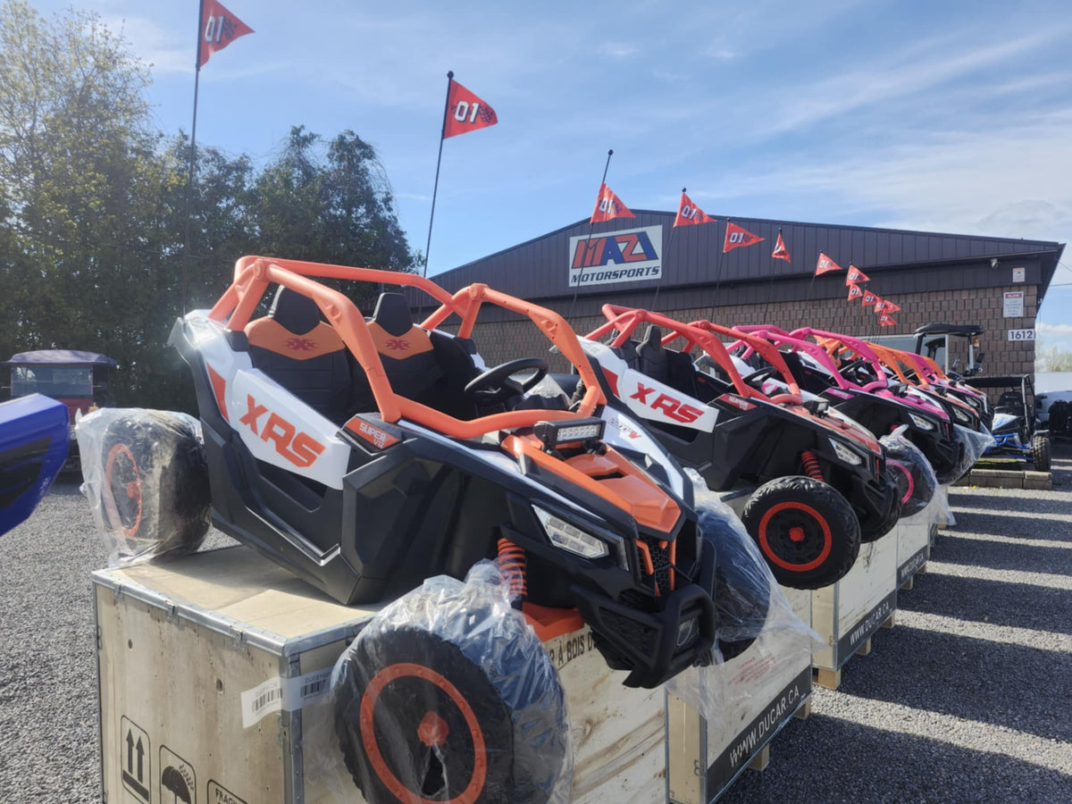 Kids Electric XRS 24V 2-seater ride-on UTV in multiple colours in stock at Mazi Motors Ontario