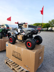 110cc Landward Trail Master kids gas ATV in black rear view