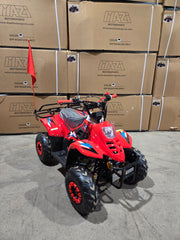 110cc Landward Trail Master kids gas ATV in red front view at Mazi Motors warehouse